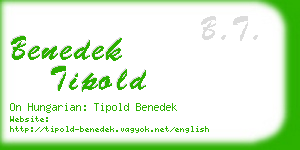 benedek tipold business card